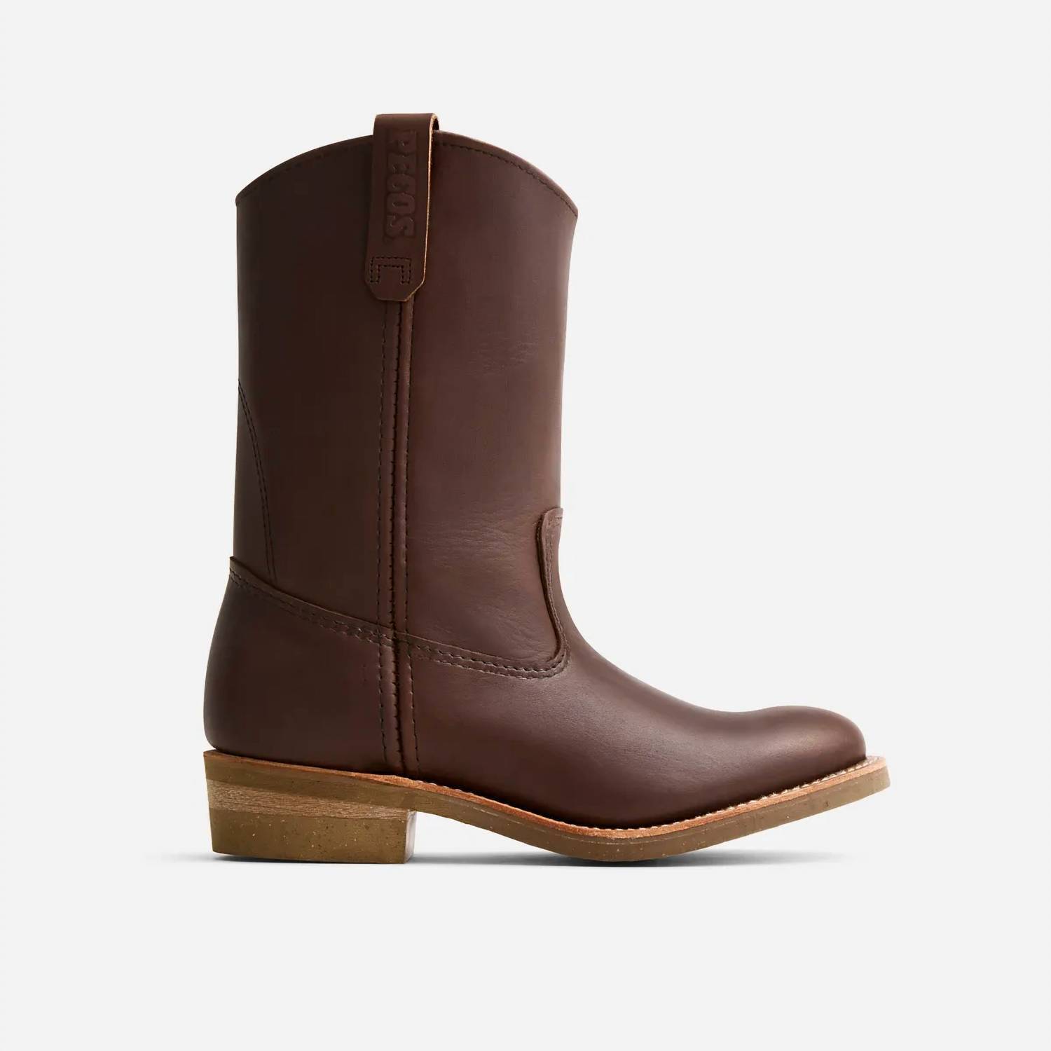 New Red Wing Shoes Men's Pecos Soft Toe Pull-On Work Boots In Mahogany / Brown